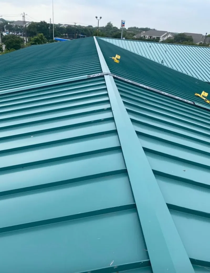 Green commercial metal roof ridge and valley for Metal Roof Repair in Sedona